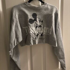 Gray Disneyland Resort Mickey Mouse Cropped Sweatshirt